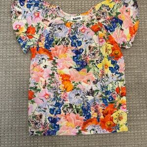 Molo Kids Colorful Floral Short Sleeve Tee